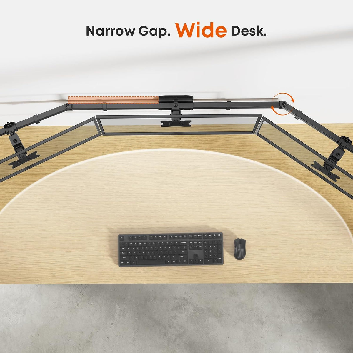 Triple Monitor Wall-Mount for 17"-27" Screens, Full Ergonomic Adjus...