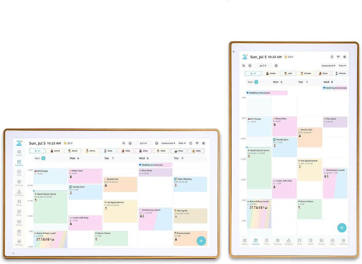 21.5 Inch Digital Calendar 1080P Touch Screen, Gold