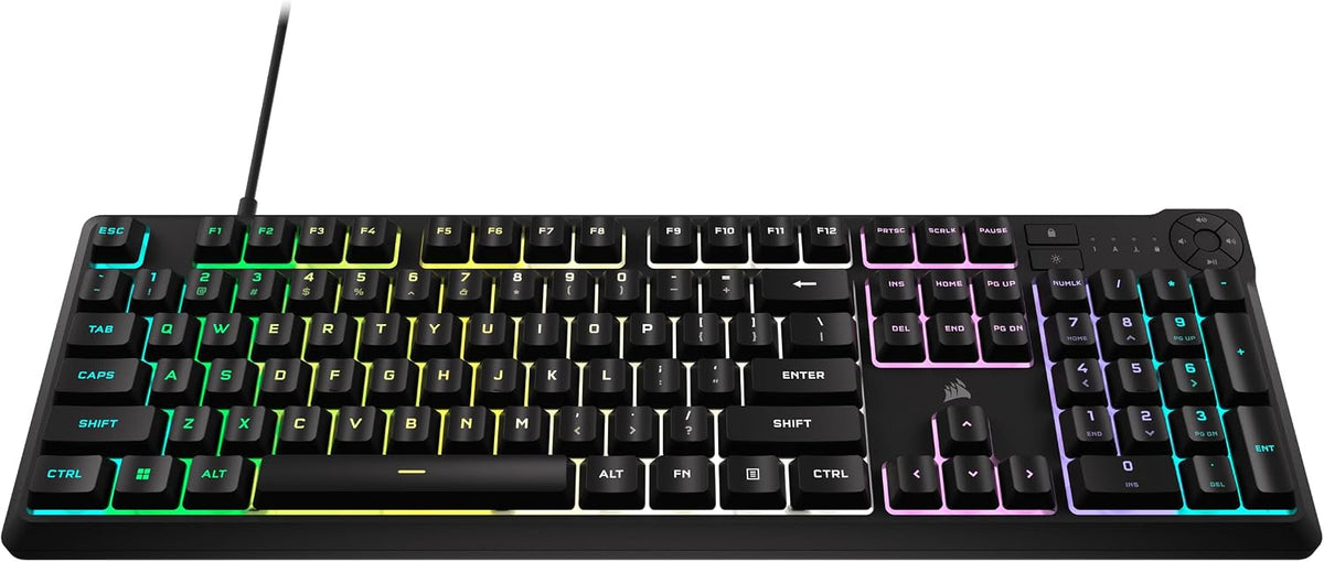 Corsair K55 CORE RGB Membrane Wired Gaming Keyboard – QWERTY US Layout – Quie...