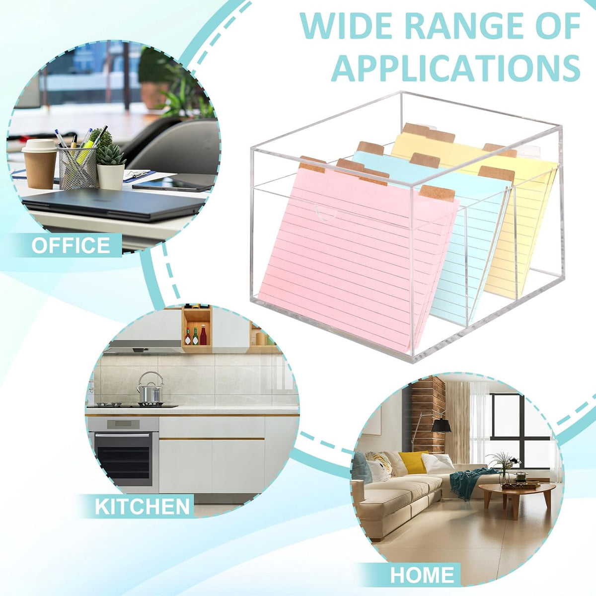 4x6 Index Card Holder Acrylic Index Card Organizer Clear Index Card Box Flash...