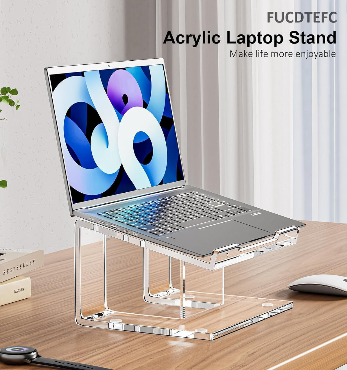 FUCDTEFC Acrylic Laptop Stand for Desk, Laptop Riser for 10-17.3 Inch Laptops...