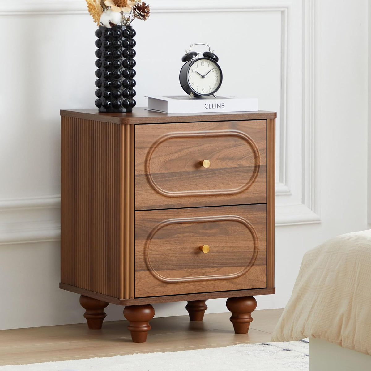ORRD 2 Drawer Fluted Mini Small Dresser for Bedroom Set of 2, Mid Century Mod...