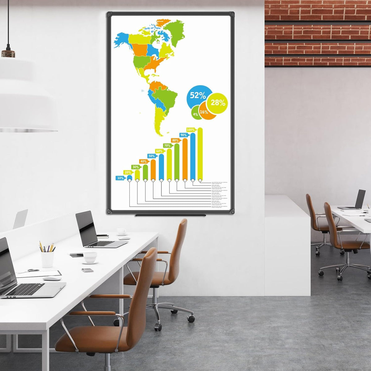 JILoffice Magnetic Whiteboard, Dry Erase Board 48 x 31 Inch