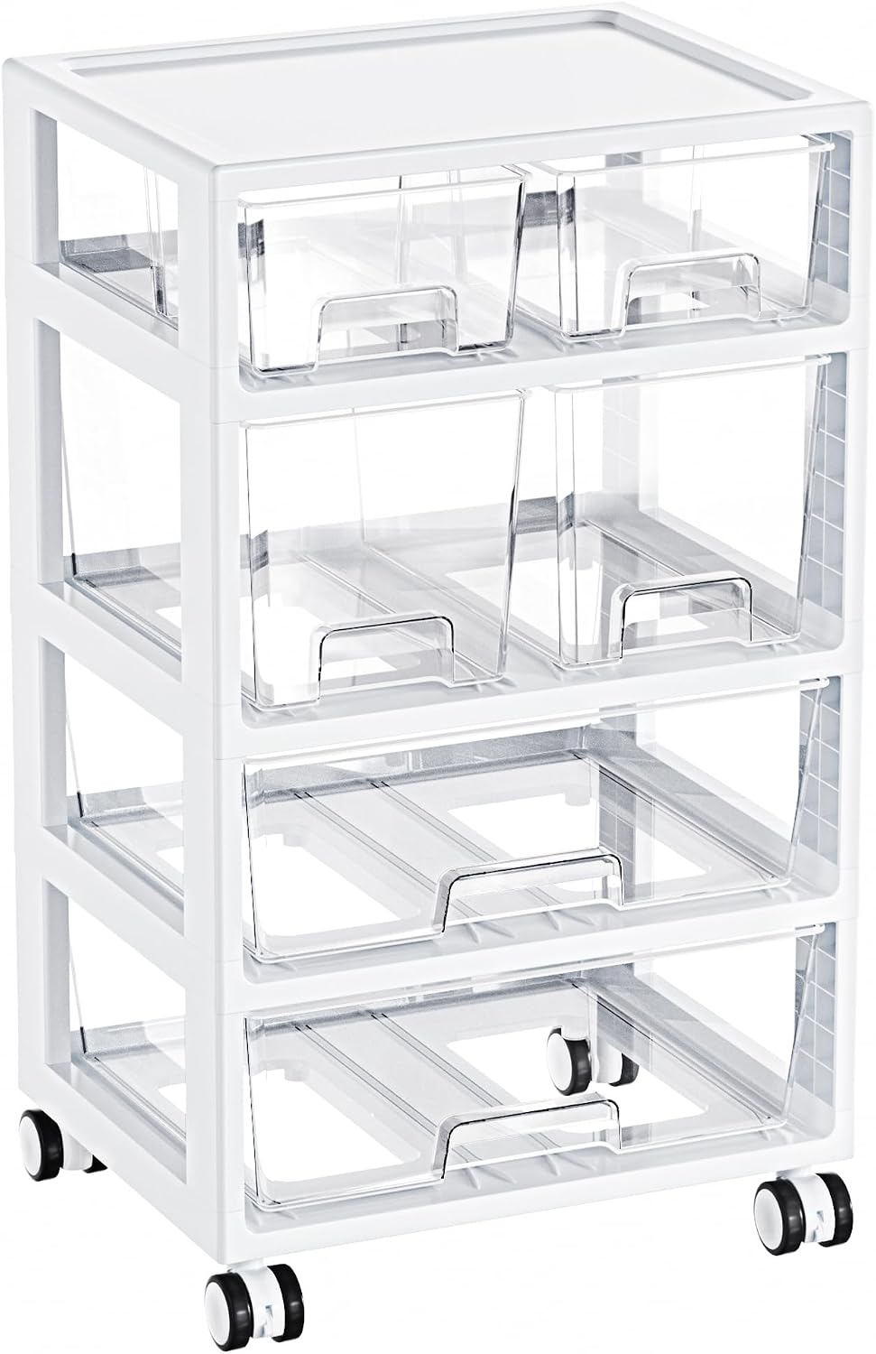 Vtopmart Drawer Storage Organizer,4 Tier 6 Drawers with Wheels