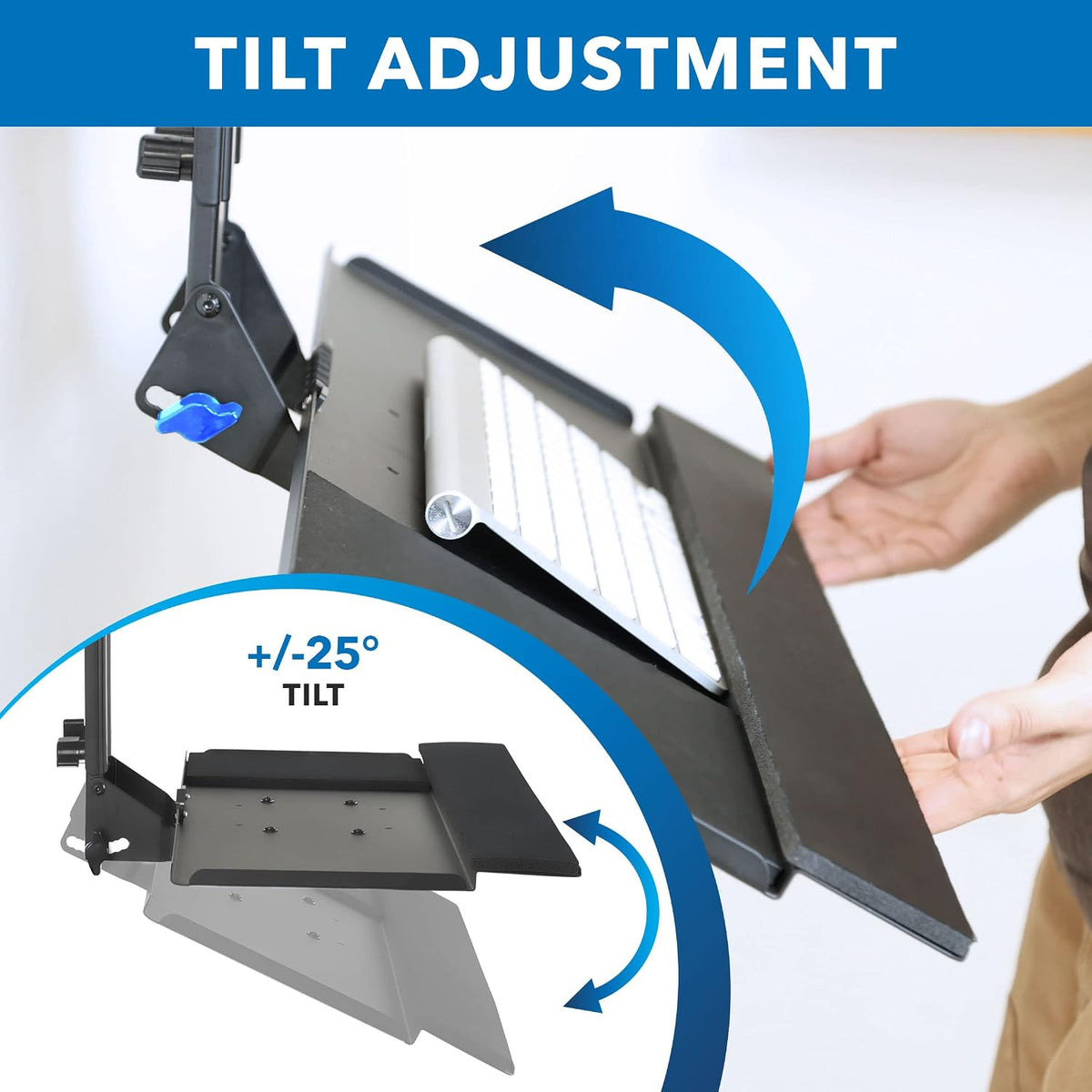 Mount-It! Monitor and Keyboard Wall Mount, Height Adjustable Standing VESA Ke...