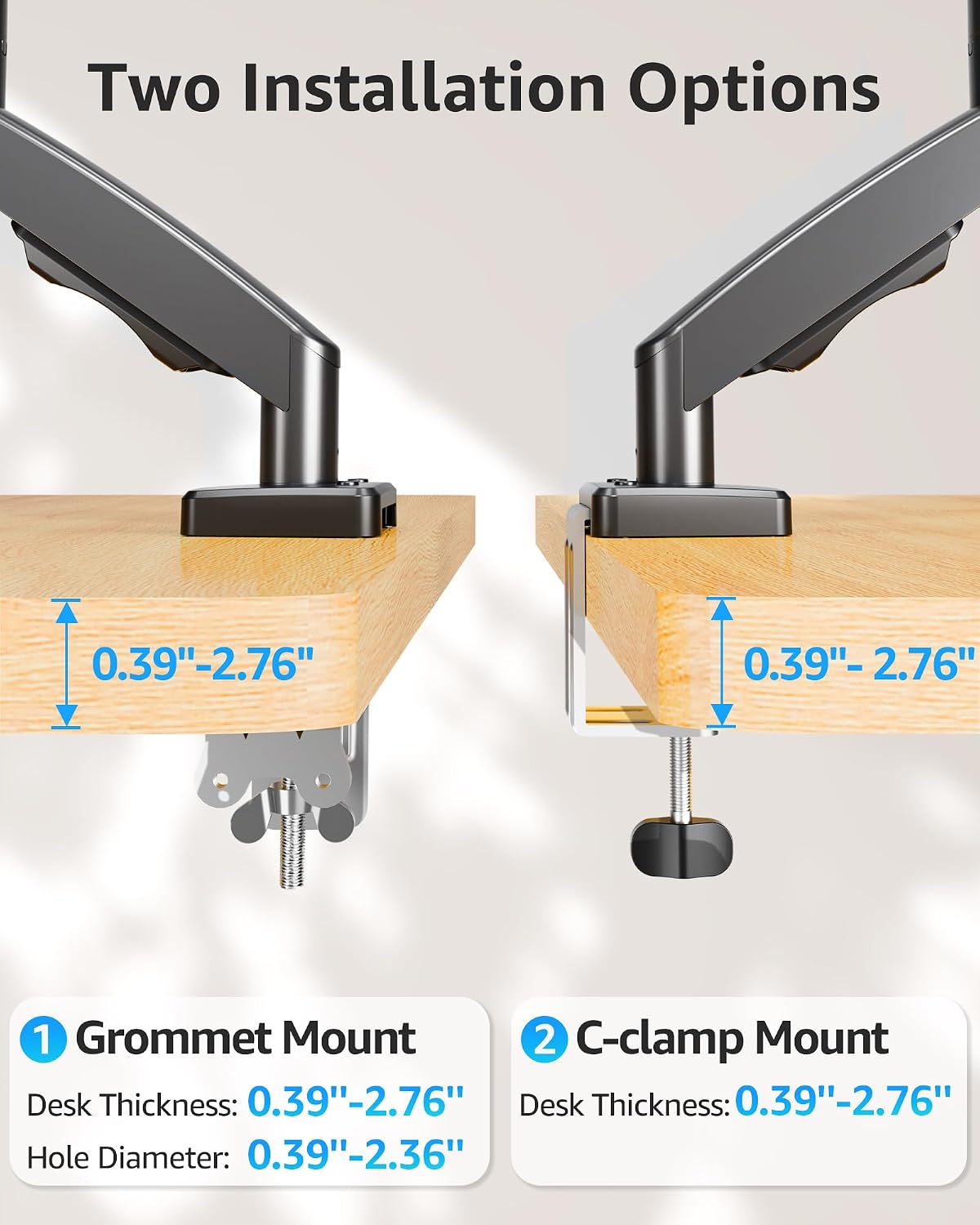 MOUNTUP Single Monitor Desk Mount Holds Screen up to 32 inch, Height Adjustab...