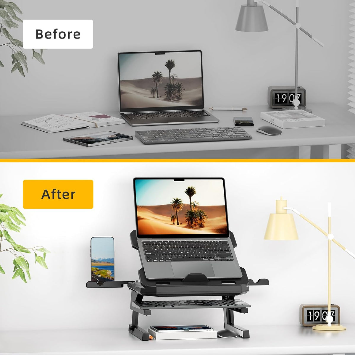 OImaster Laptop Stand for Desk, Phone Stand, Extended Laptops Riser, Elevator...