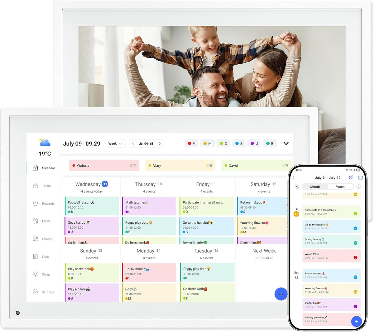 Digital Calendar,10.1 Inch Planner Electronic Calendar&Chore Chart,Smart ...