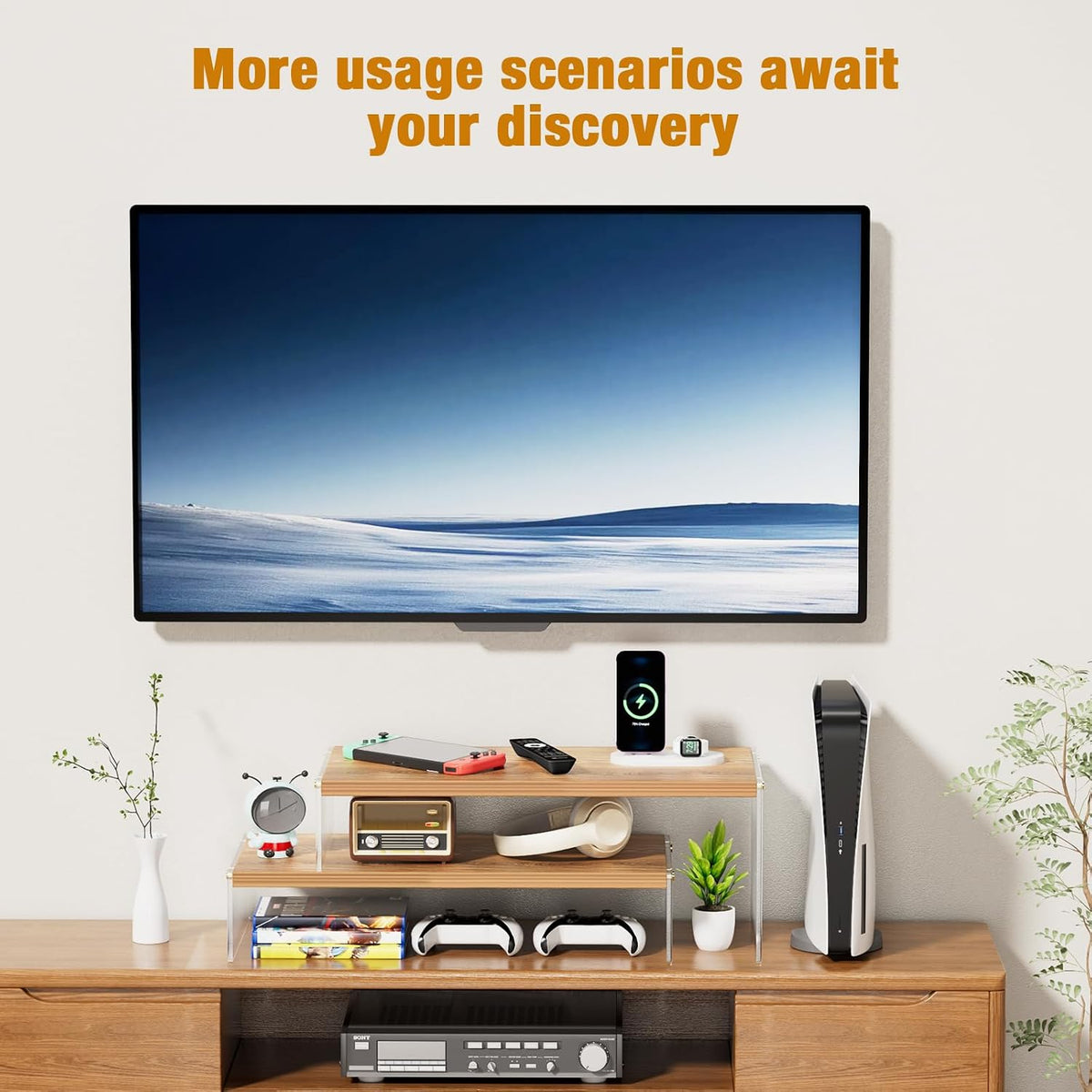 YGYQZ Adjustable Monitor Stand Riser, 7.67"×15.74" Dual Monitor Des...