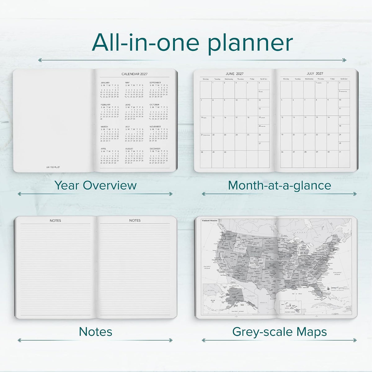 Harbor Large Weekly Monthly Planner 2026-2027 Cambridge Flamingo