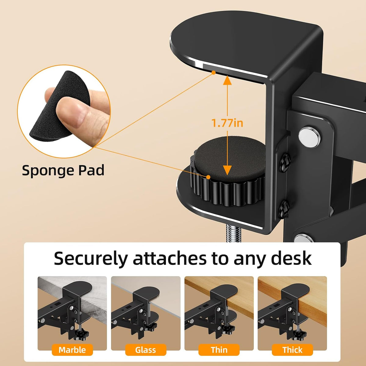 Ergonomic Desk Extender Tray, 8.2"x7.6" Table Mount Arm Wrist Rest ...