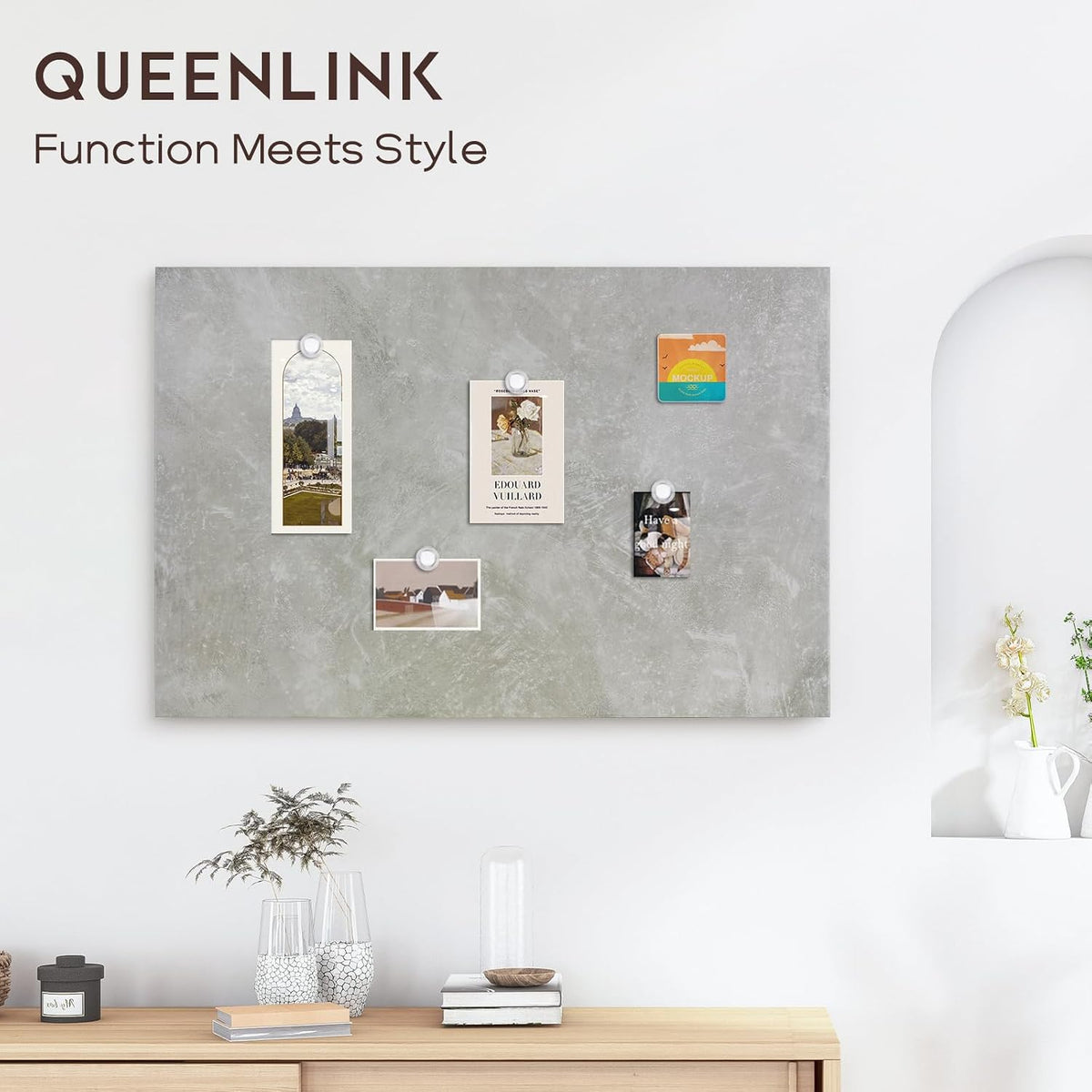 Decorative Magnetic Board for Wall, 24''x18'' Dry Erase Board...
