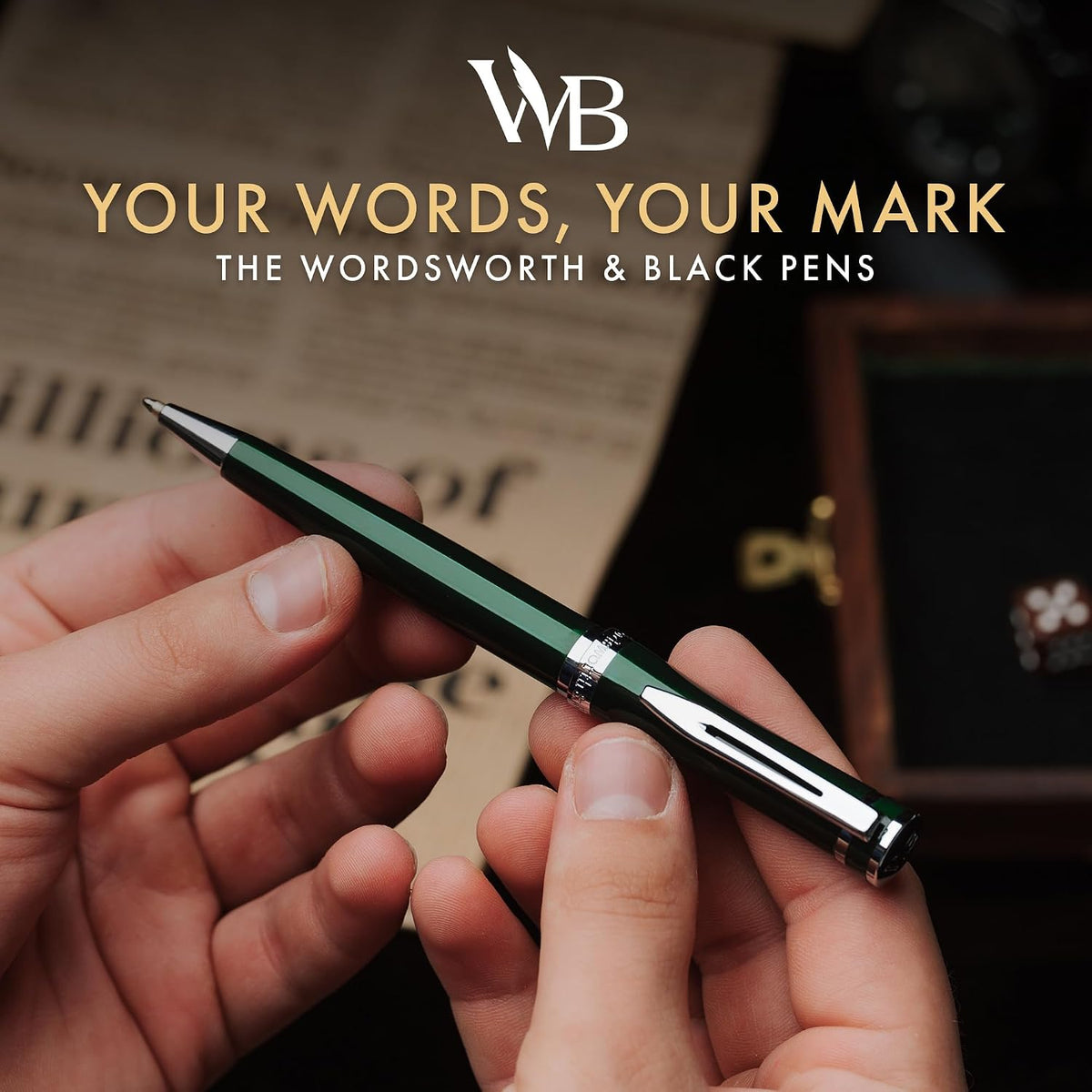 Wordsworth & Black Set Bolígrafo Recargable de Lujo para Escritura, Verde