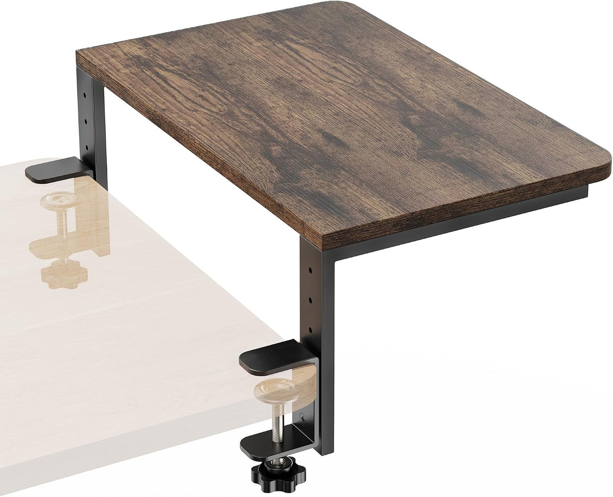 Desk Extender, 15-inch Clamp-On Desk Shelf, Height-Adjustable Desktop Shelf O...