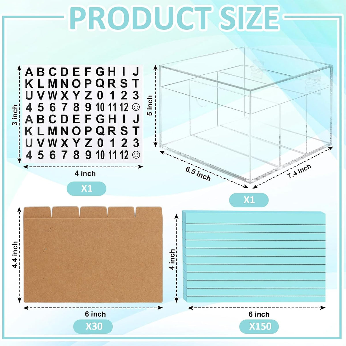 4x6 Index Card Holder Acrylic Index Card Organizer Clear Index Card Box Flash...