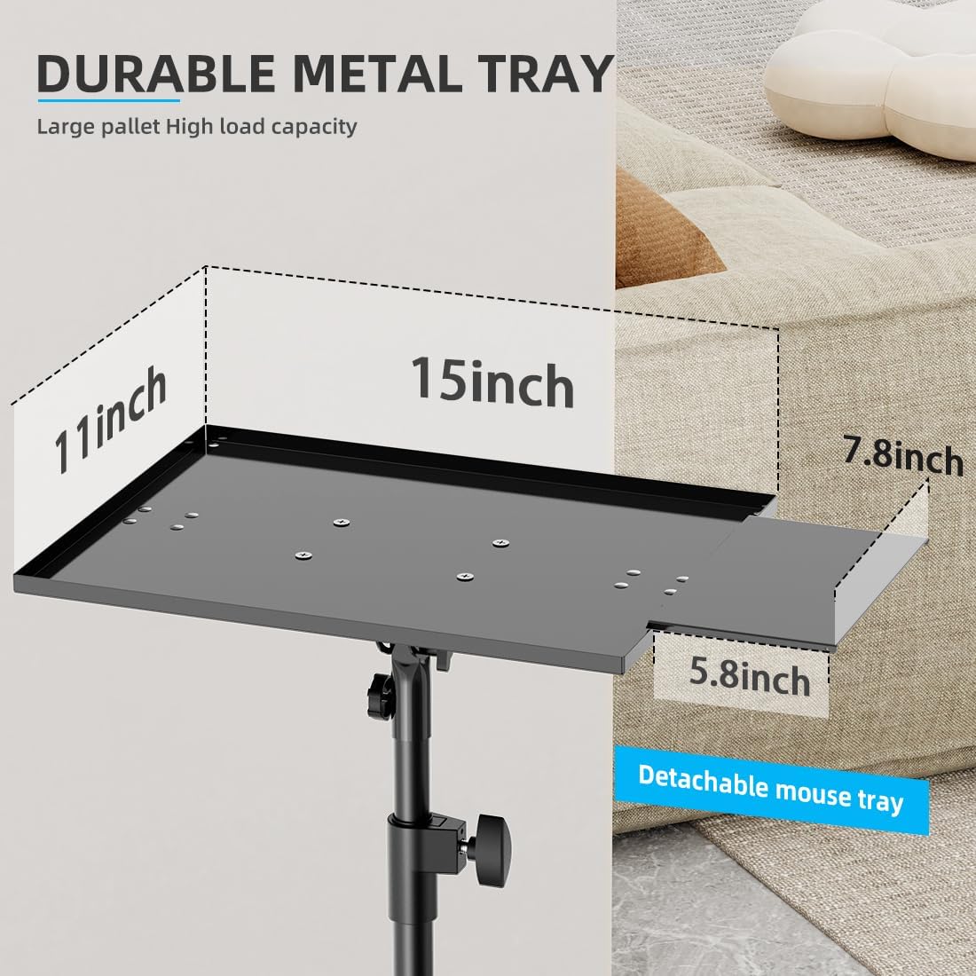 Projector Stand with Wheels, Laptop Tripod from 29" to 69" with Mou...