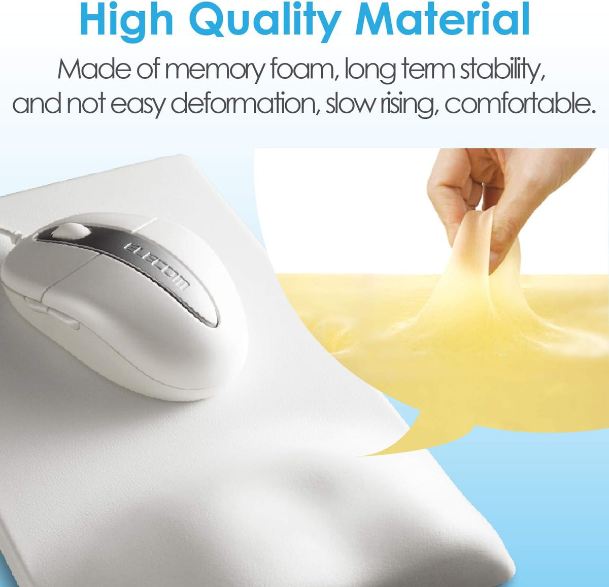 Elecom MP-116WH Mouse Pad Wrist Rest FITTIO Gel Material High White