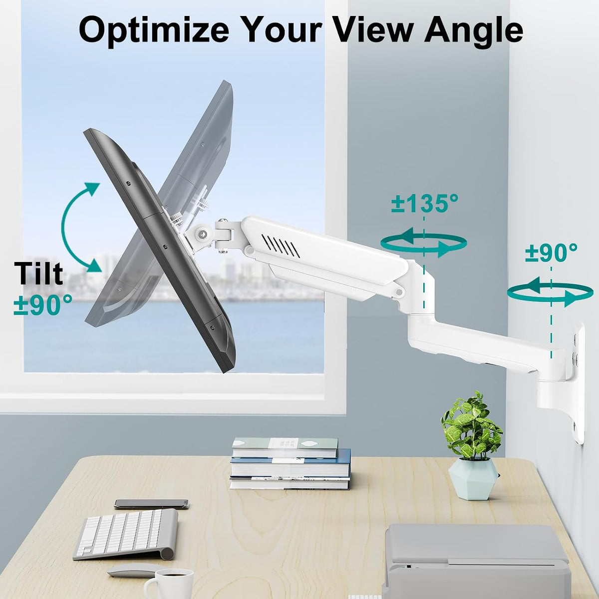 Monitor Wall Mount Fits up to 32" Computer Screens Max 19.8lbs