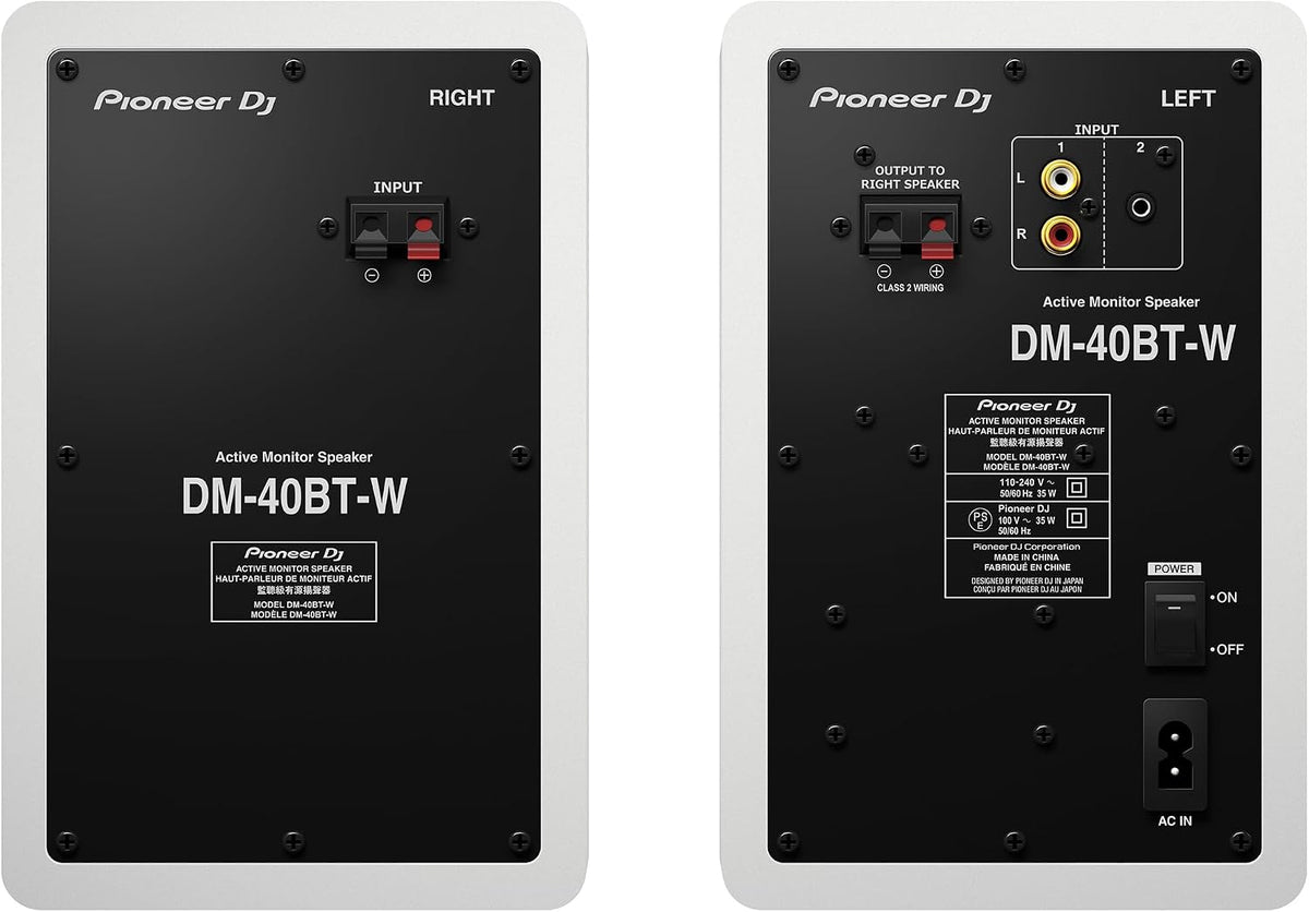 Pioneer DJ DM-40BT-W - 4” desktop monitor system with Bluetooth® functionalit...