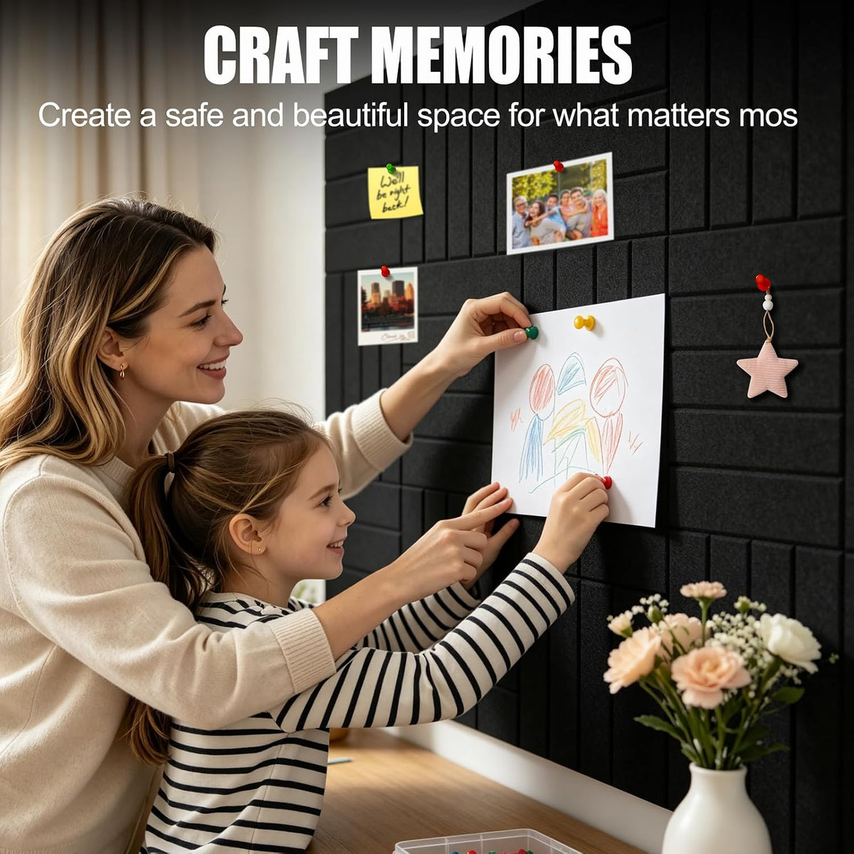 12-Pack Felt Bulletin Board, 48" x 36" Large Cork Board Alternative...