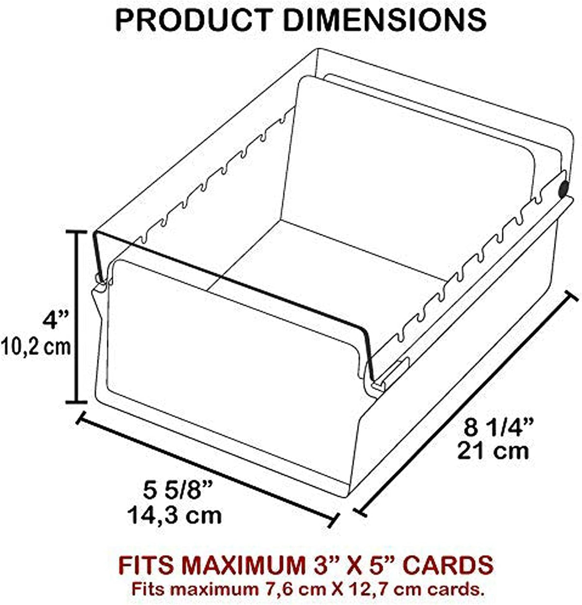 Acrimet 3 x 5 Card File Holder Organizer Box Metal Base Heavy Duty (AZ Index ...