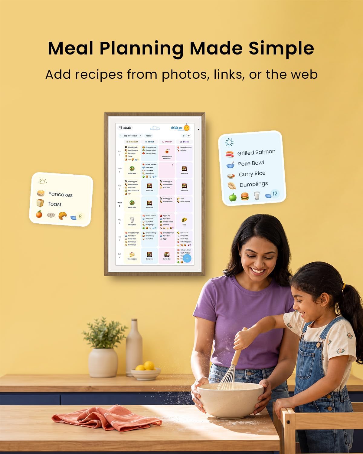 Apolosign 21.5-inch Digital Calendar, No-Subscription, Smart Wall Planner wit...