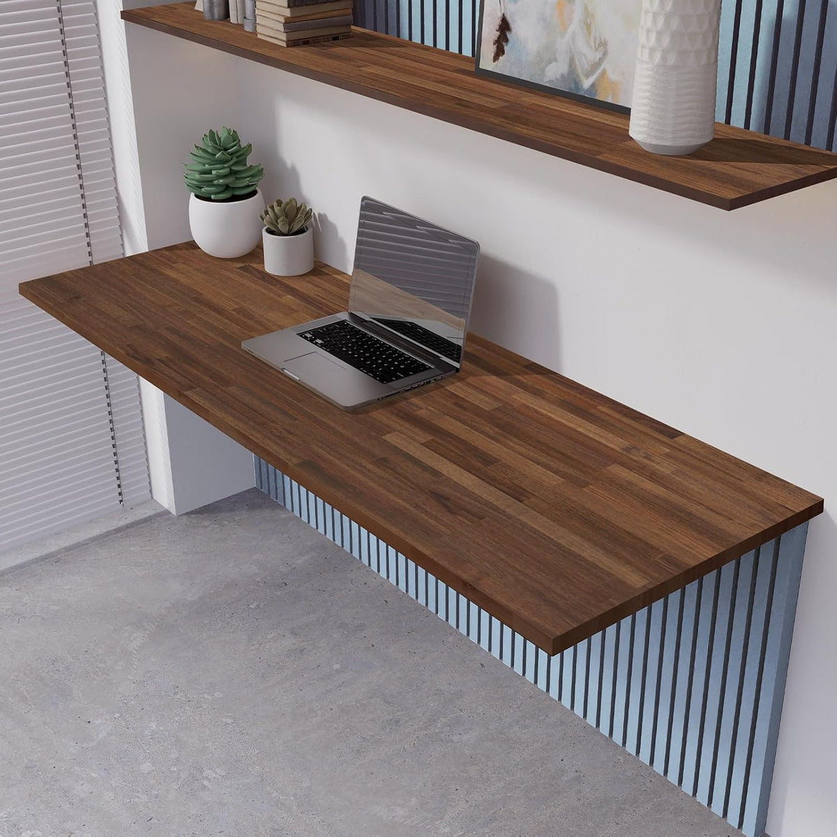 Howizz 55 x 28 in. Solid Wood Table Top, Dark Walnut Stained Acacia Desktop f...