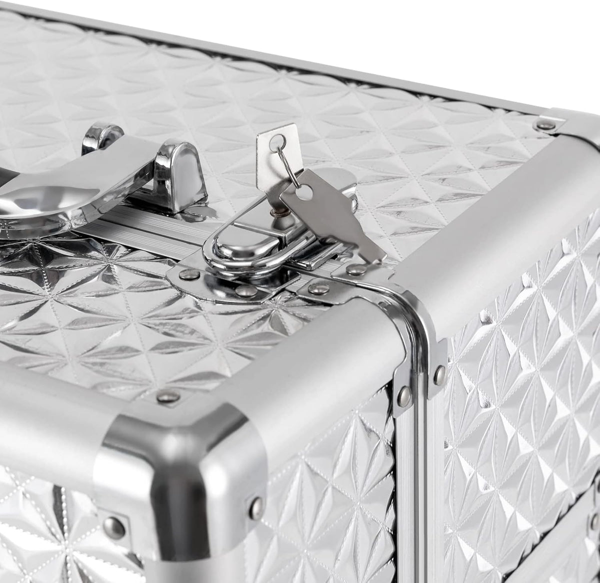 Professional Rolling Makeup Train Case - Heavy Duty Aluminum Alloy Beauty Org...