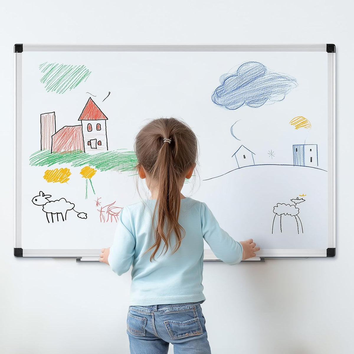 DUMOS Magnetic White Board Kit for Wall 36" x 24", Dry Erase Board ...