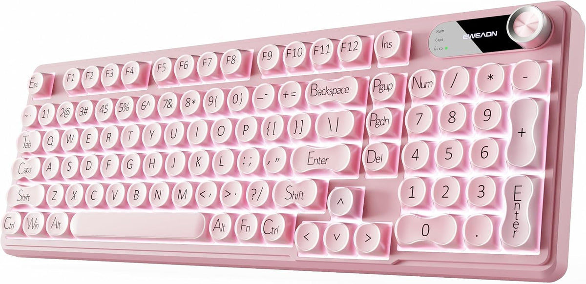 EWEADN V102 Wireless Keyboards, 98 Key Gaming Keyboard with Screen & Medi...