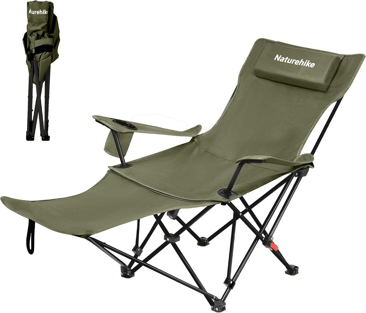 Naturehike 3-Position Adjustable Recliner with Footrest, Heavy Duty Folding C...