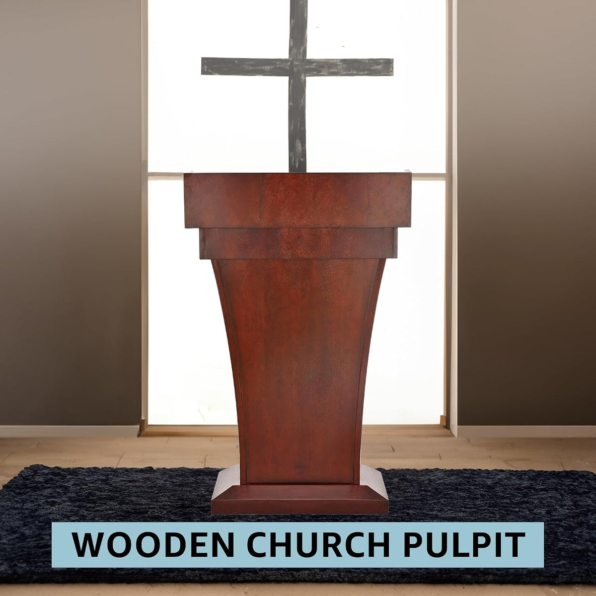 AdirOffice Church Pulpit, Wooden Podium - Height 43.33" Pulpits for Chur...