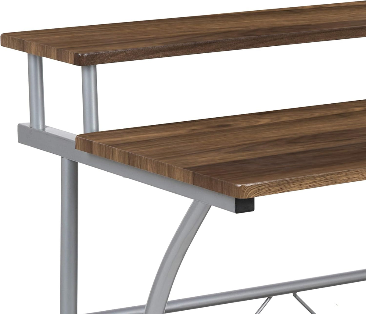 Flash Furniture Clifton Rustic Walnut Computer Desk with Top and Lower Storag...