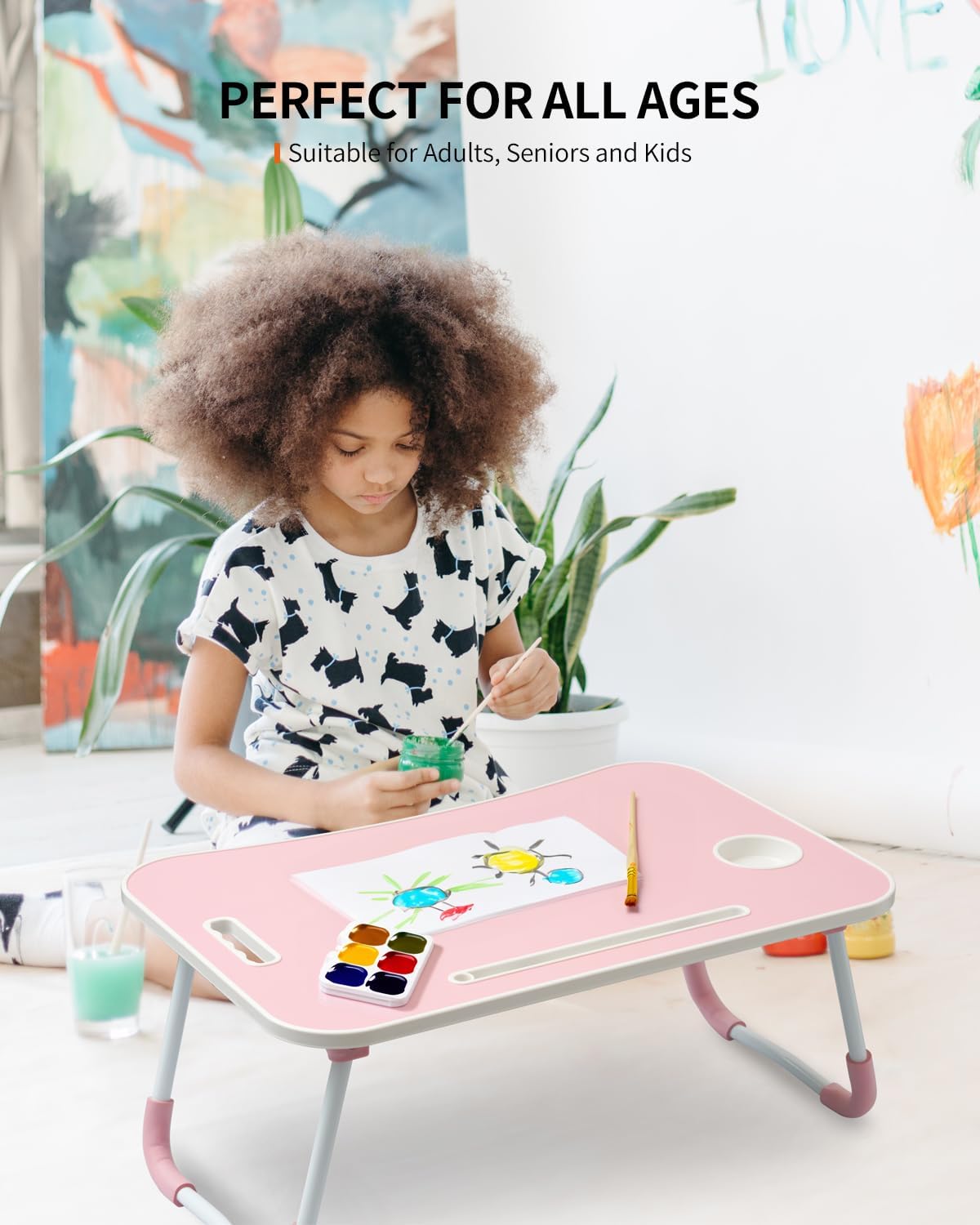 FISYOD Foldable Laptop Table, Portable Lap Desk Bed Table Tray, Laptop Stand ...