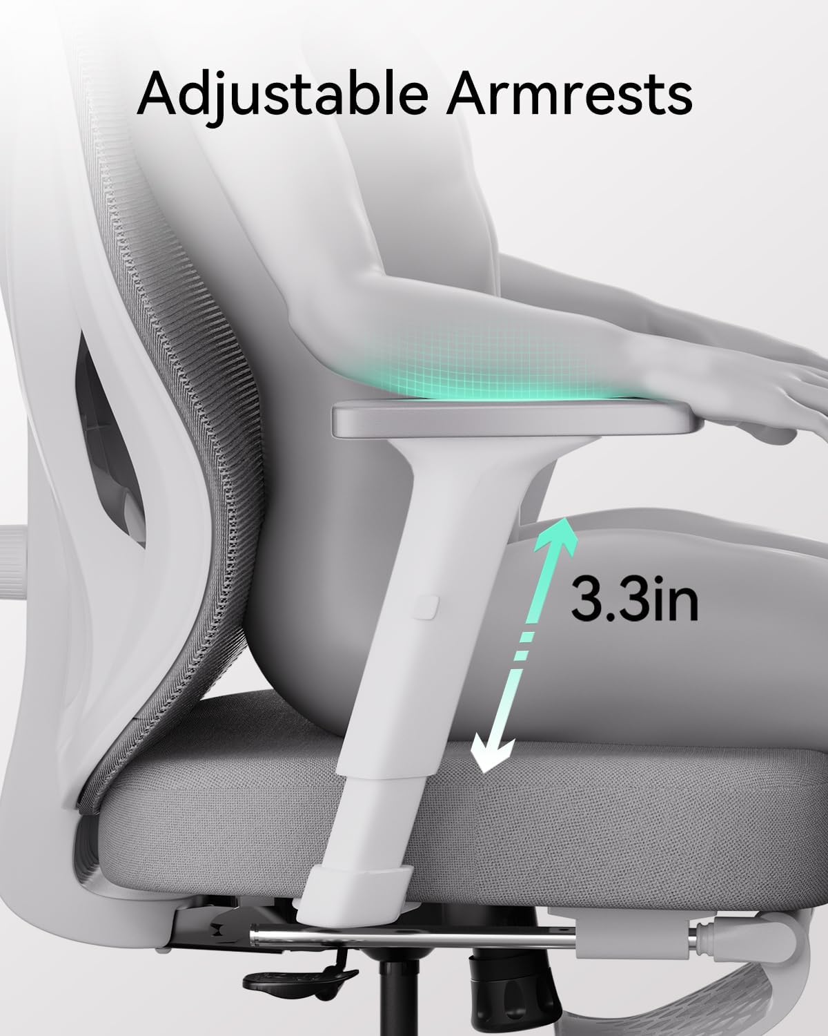 Hbada P5 Ergonomic Office Chair, Desk Chair with Adjustable Lumbar Support an...