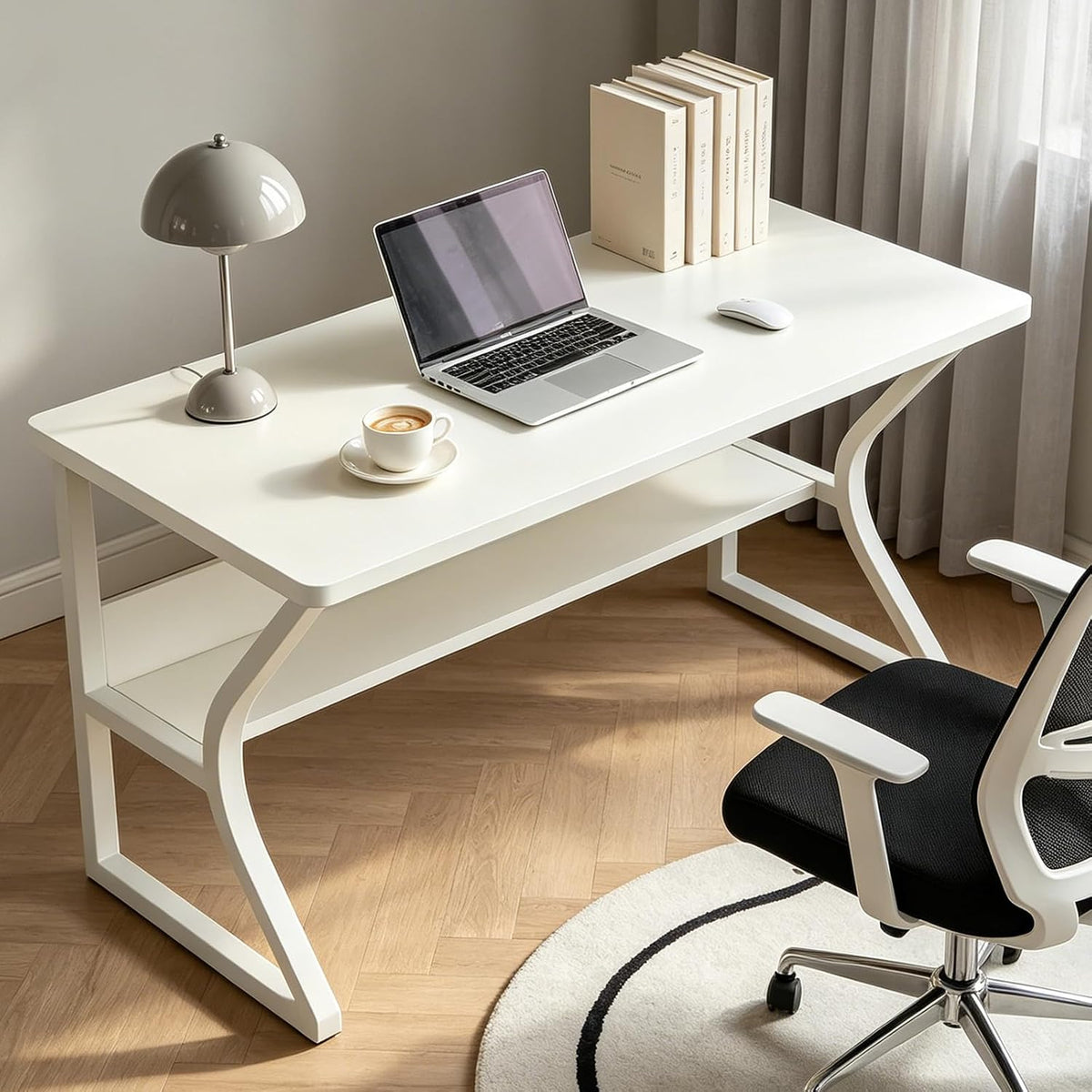 Office Desk with Storage Shelf - 39.3" Computer Writing Desk