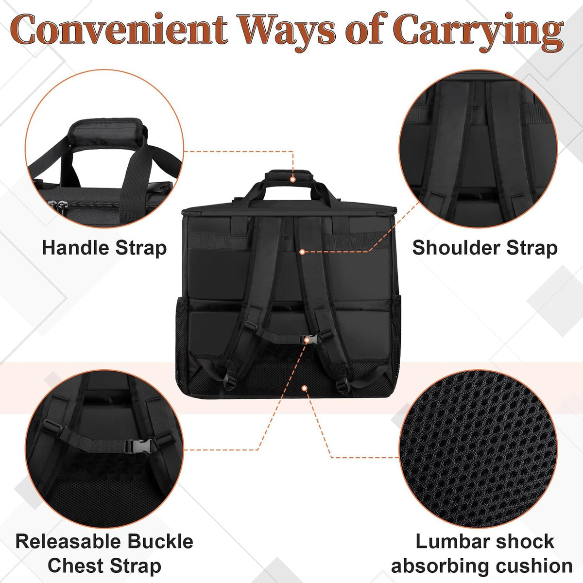Computer Desktop Tower Large Carrying Case, PC Travel Case