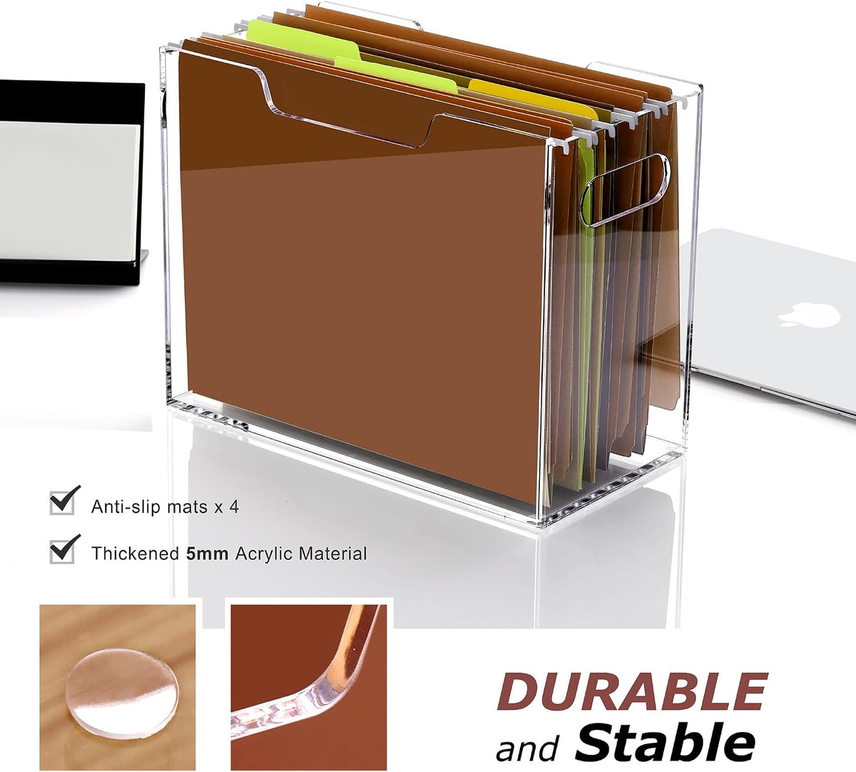 DINGHUO Hanging File Organizer, Acrylic File Holder with Handles, No Assembly...