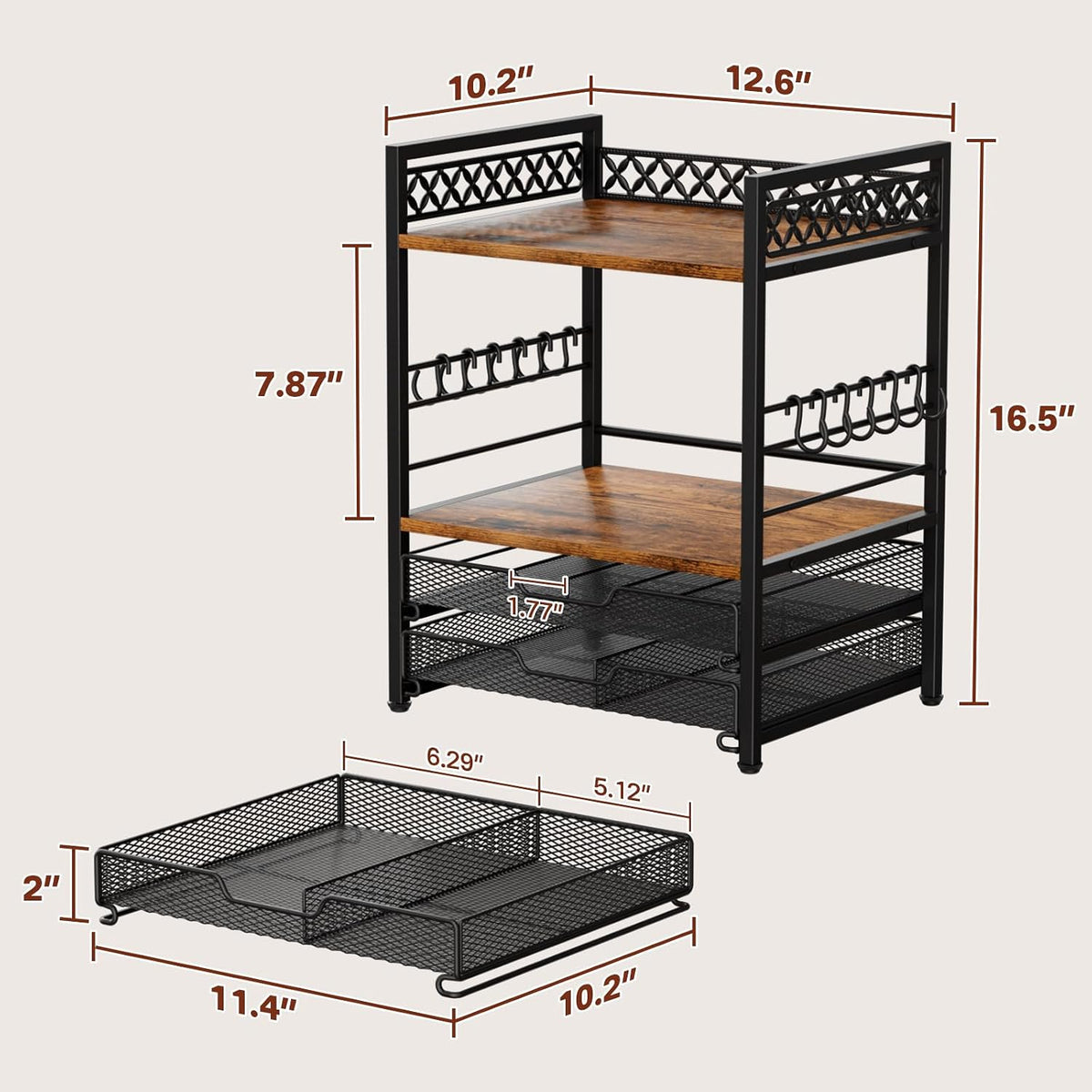 Plaviya Coffee Bar Organizer Coffee Station K Cup Holder for Countertop
