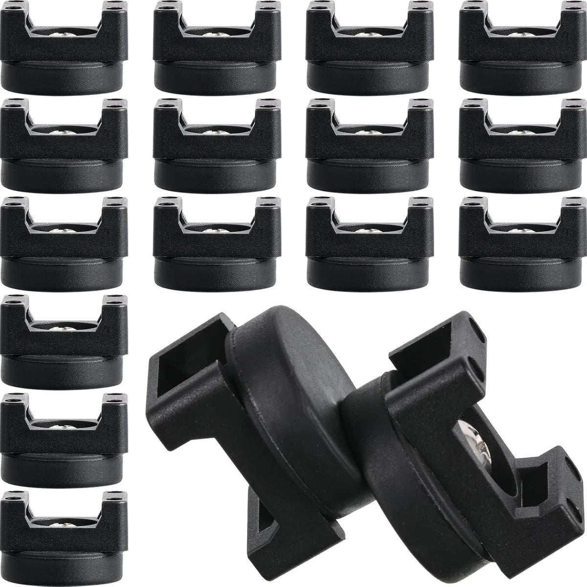 Yookeer 15 Pcs Magnetic Zip Tie Mount Cable Clips Black, 22 mm