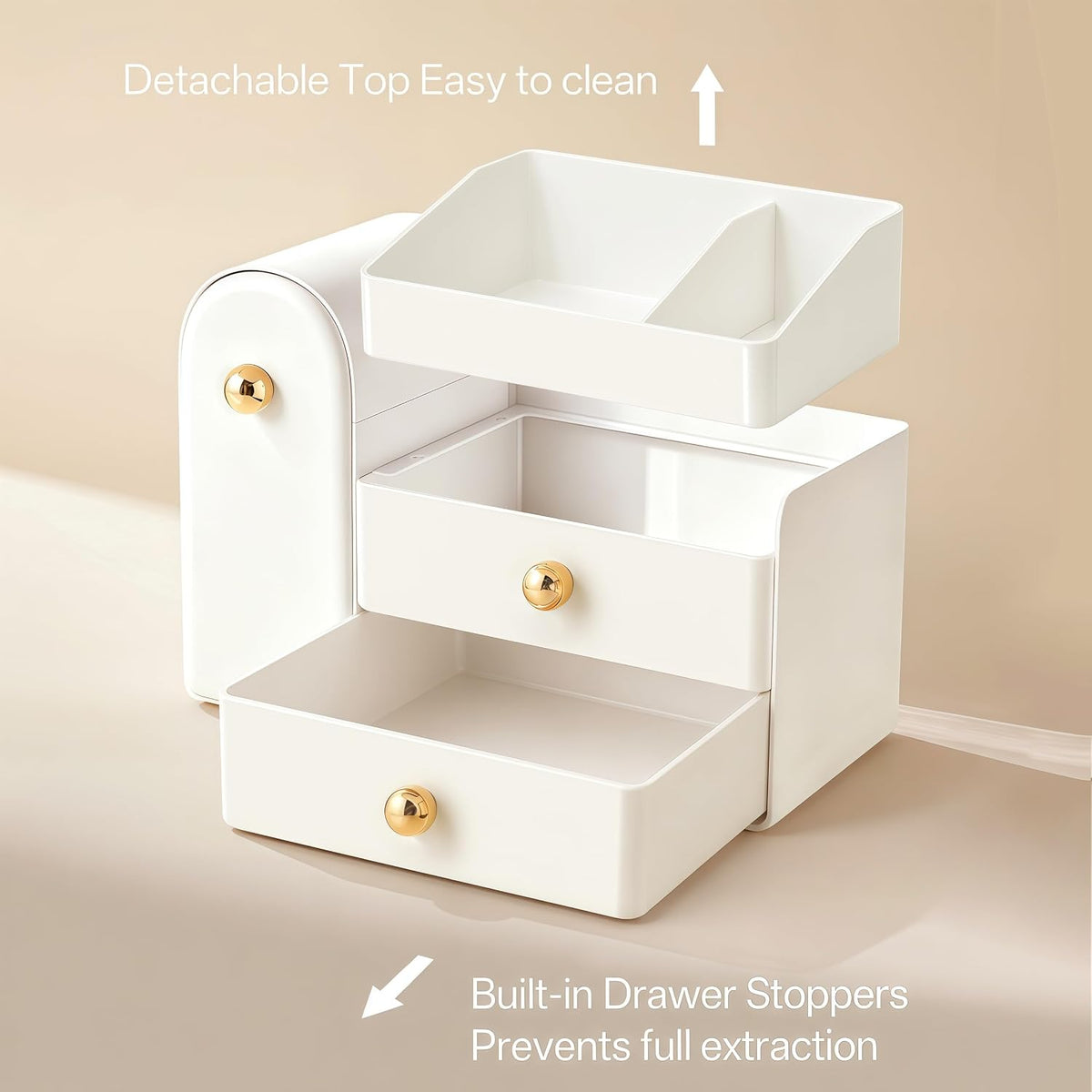 HBlife Makeup Organizer Countertop with Drawers, Vanity Organizers with Brush...