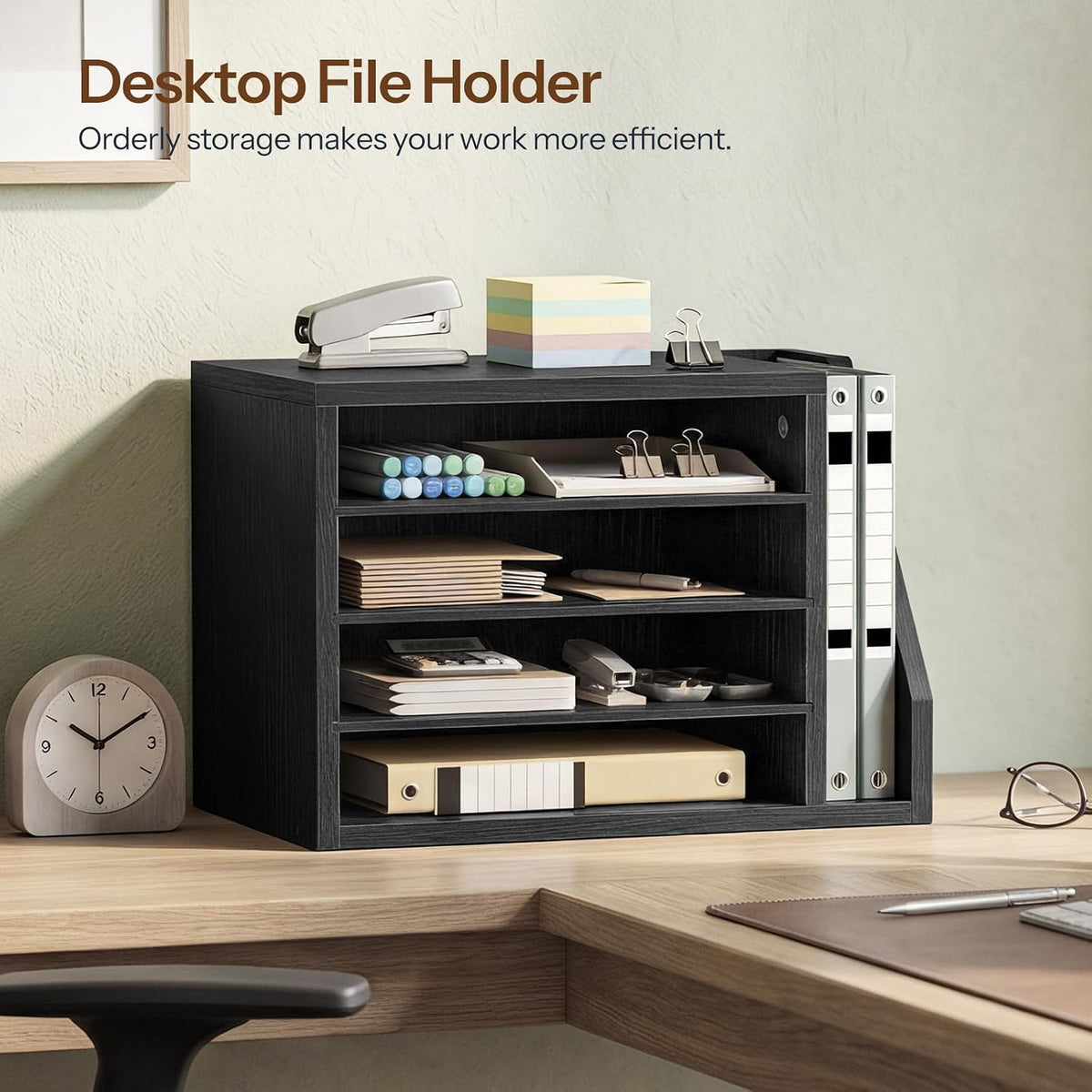 HOOBRO Mail Sorter, Literature Organizer with Adjustable Shelves, Paper Organ...