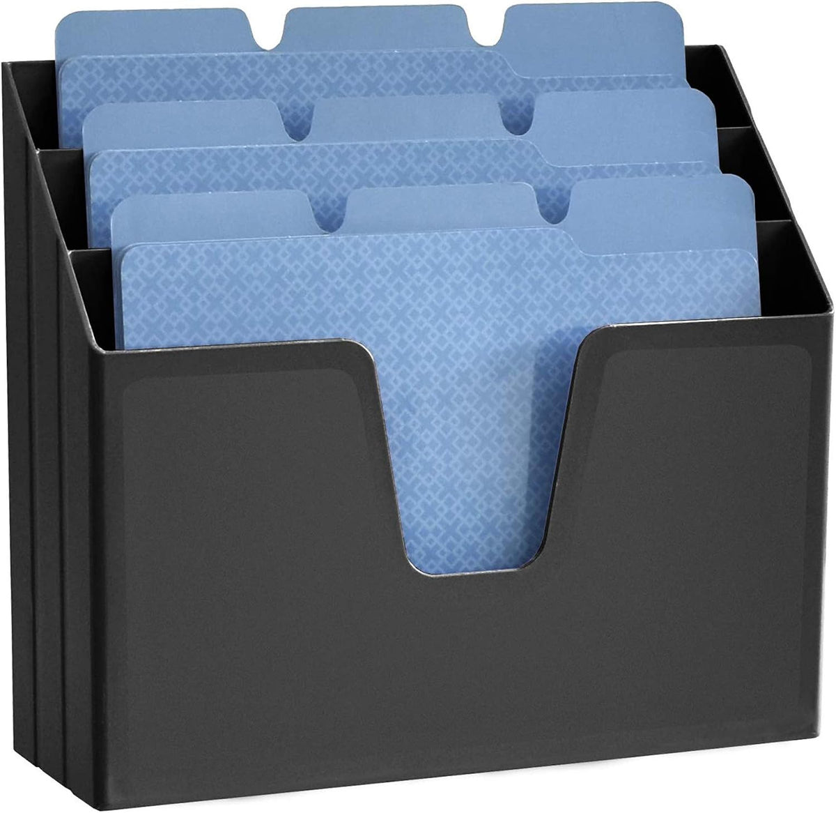 Acrimet Horizontal Triple File Folder Organizer Sorter, Letter Size, Black