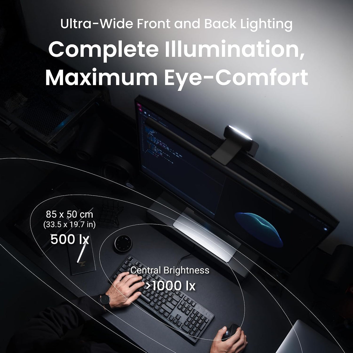 BenQ ScreenBar Halo 2 LED Monitor Light Bar - Wireless Controller, Backlight,...