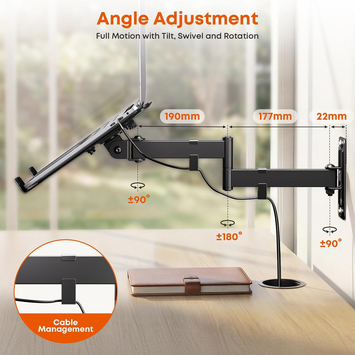 PUTORSEN 2-in-1 Laptop Wall Mount for 10-17" Notebooks & 32" Sc...