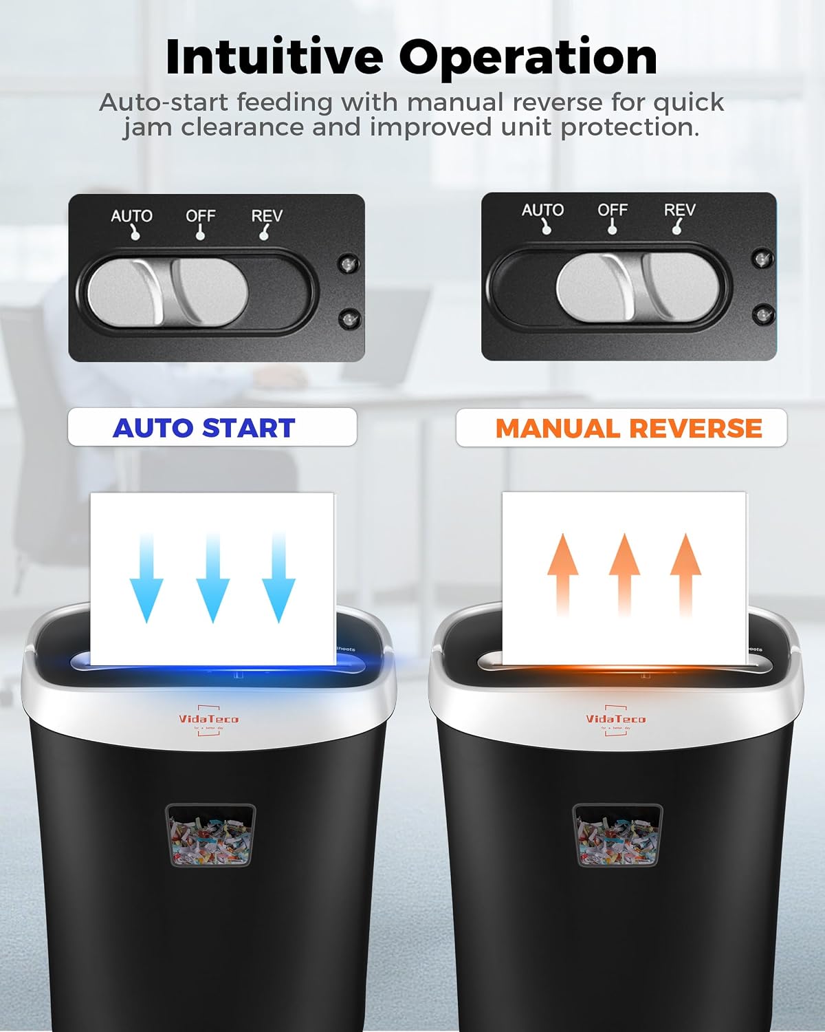 VidaTeco 10-Sheet Cross Cut Paper Shredder for Home Office, 3.9-Gallon Bin