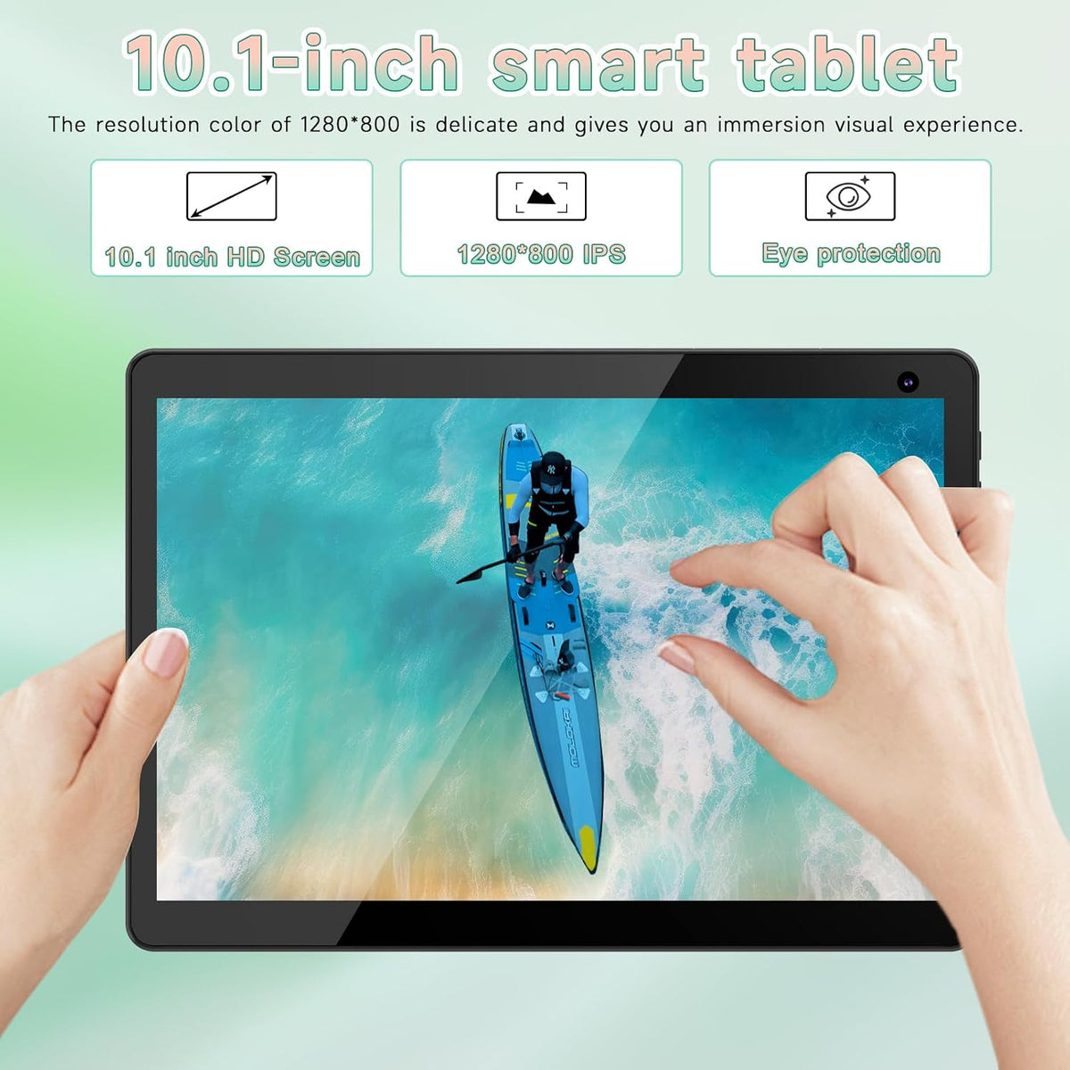 Android 15 Tablet 10 inch, 2 in 1 Tablets with Keyboard Case Mouse Stylus, 8G...