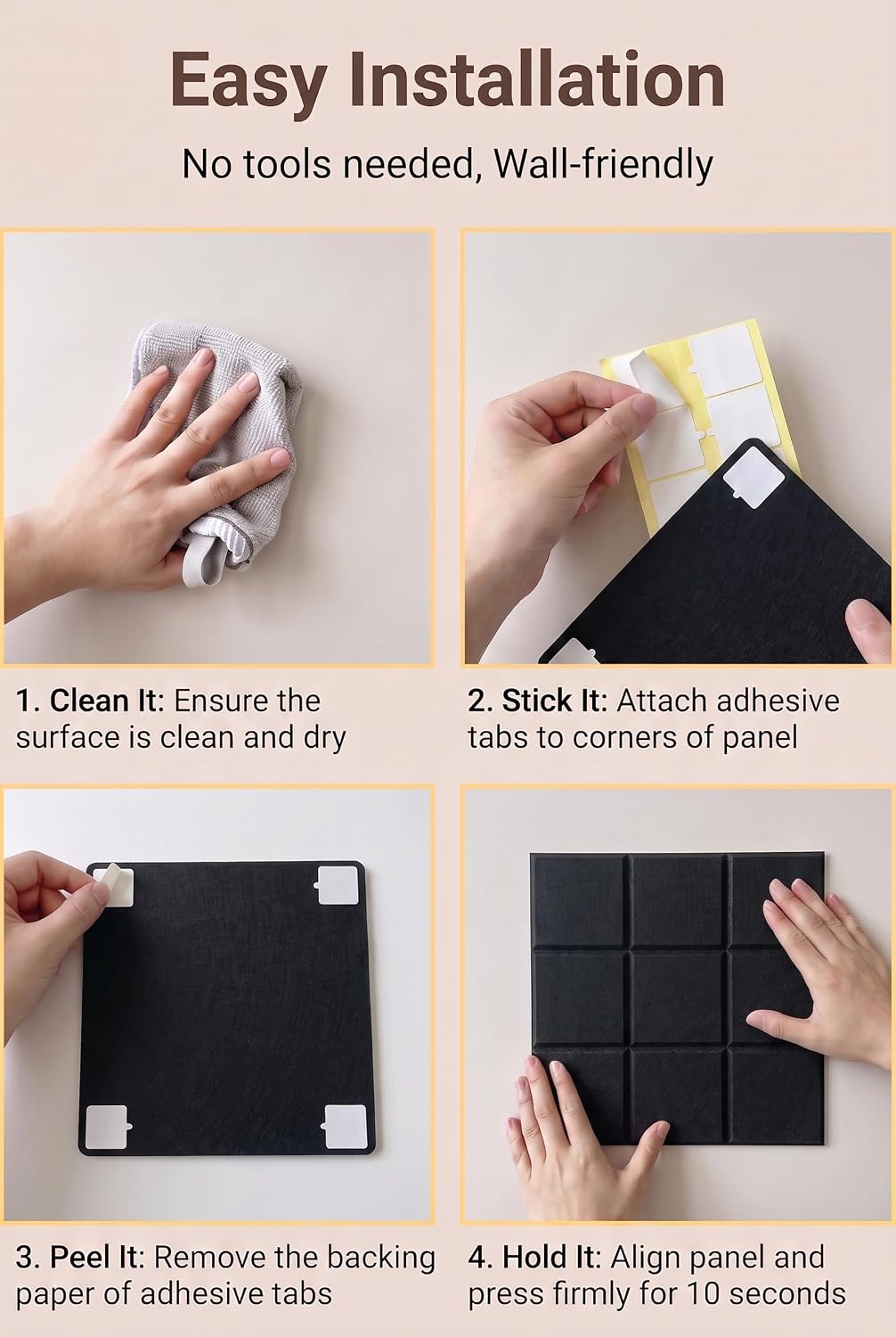 Large Felt Bulletin Board 48" x 36" Cork Board Alternative (Black)