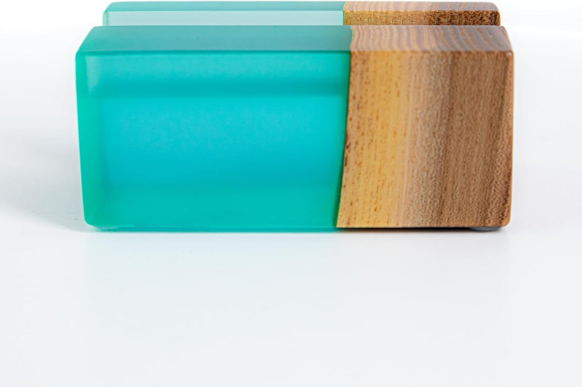 RWA Business Card Holder for Desk - ELEMENT aqua/dark