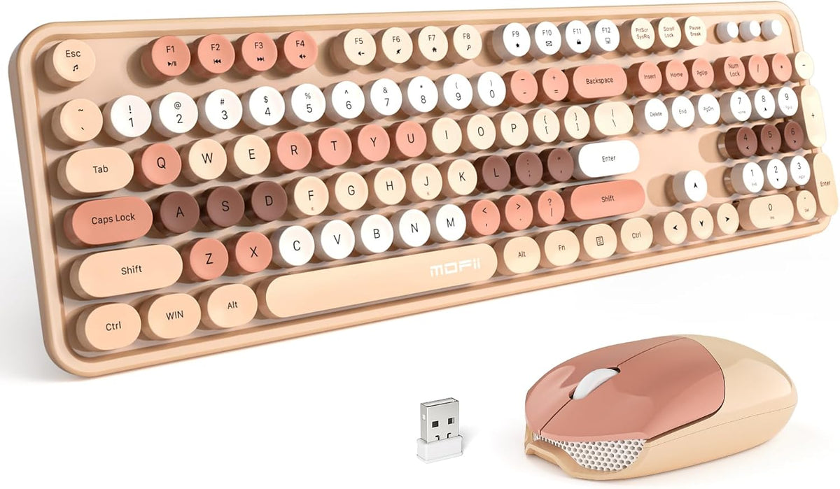 MOFII Wireless Computer Keyboard and Mouse Combo, Typewriter Full Size Keyboa...